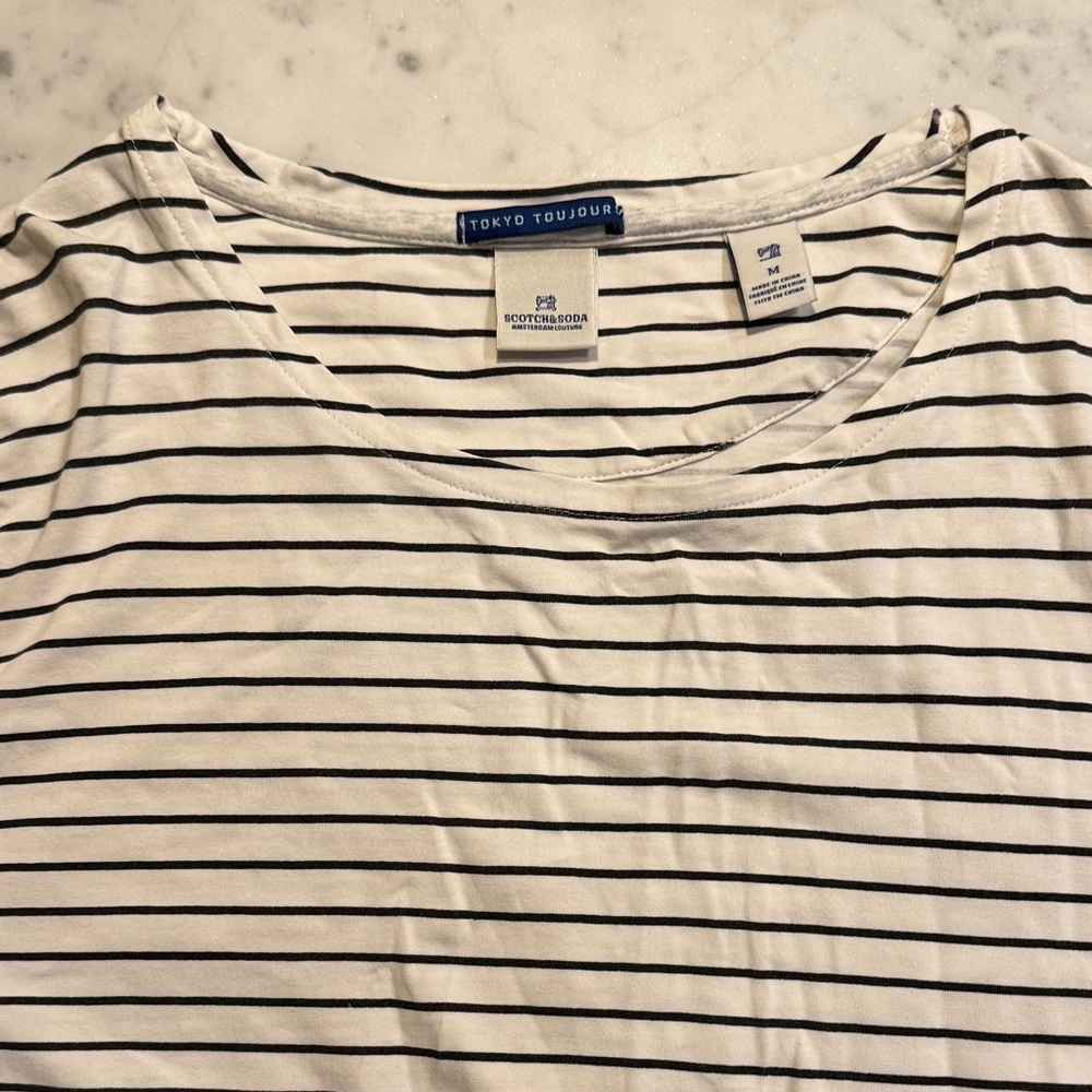 Scotch & Soda Navy and White Striped Top
